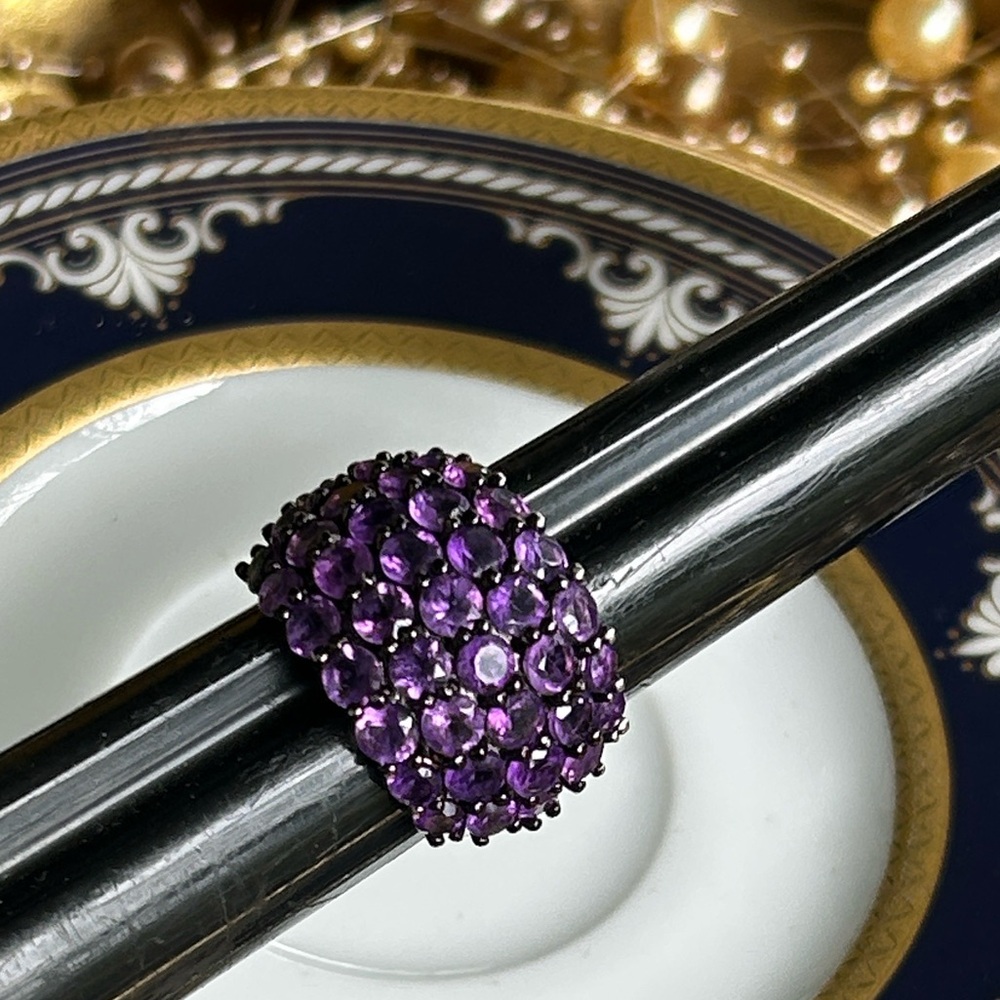Vintage Purple Amethyst Sterling Silver Ring